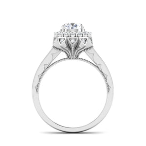 0.50 cts. Solitaire Designer Platinum Double Halo Diamond Engagement Ring JL PT 6603   Jewelove.US