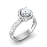 Load image into Gallery viewer, 0.50cts Solitaire Halo Diamond Split Shank Platinum Engagement Ring JL PT 7006   Jewelove.US
