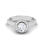 Load image into Gallery viewer, 0.50cts Solitaire Halo Diamond Split Shank Platinum Engagement Ring JL PT 7006   Jewelove.US
