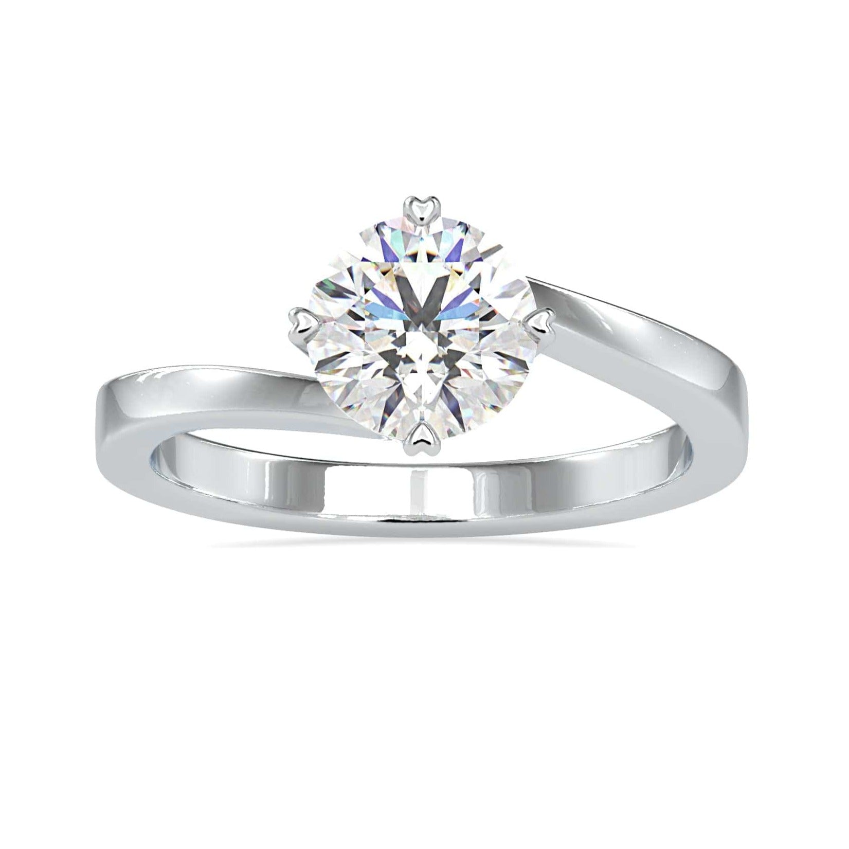 1-Carat Lab Grown Solitaire Platinum Engagement Ring JL PT LG G 0140-B