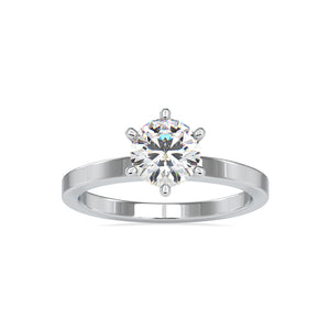 2-Carat Lab Grown Solitaire 6 Prong Platinum Engagement Ring JL PT LG G 0020-D