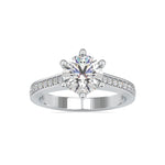 Load image into Gallery viewer, 50-Pointer Lab Grown Solitaire Platinum Diamond Shank Engagement Ring JL PT LG G 0023
