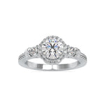 Load image into Gallery viewer, 50-Pointer Lag Grown Solitaire Accent Diamond Shank Platinum Ring JL PT LG G 0048
