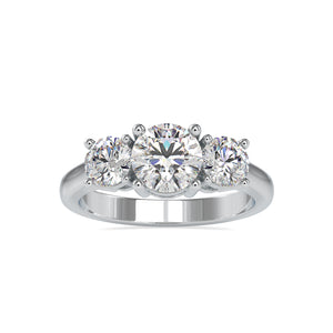 1-Carat Lab Grown Solitaire Diamond Accent Engagement Platinum Ring JL PT LG G 0058-B