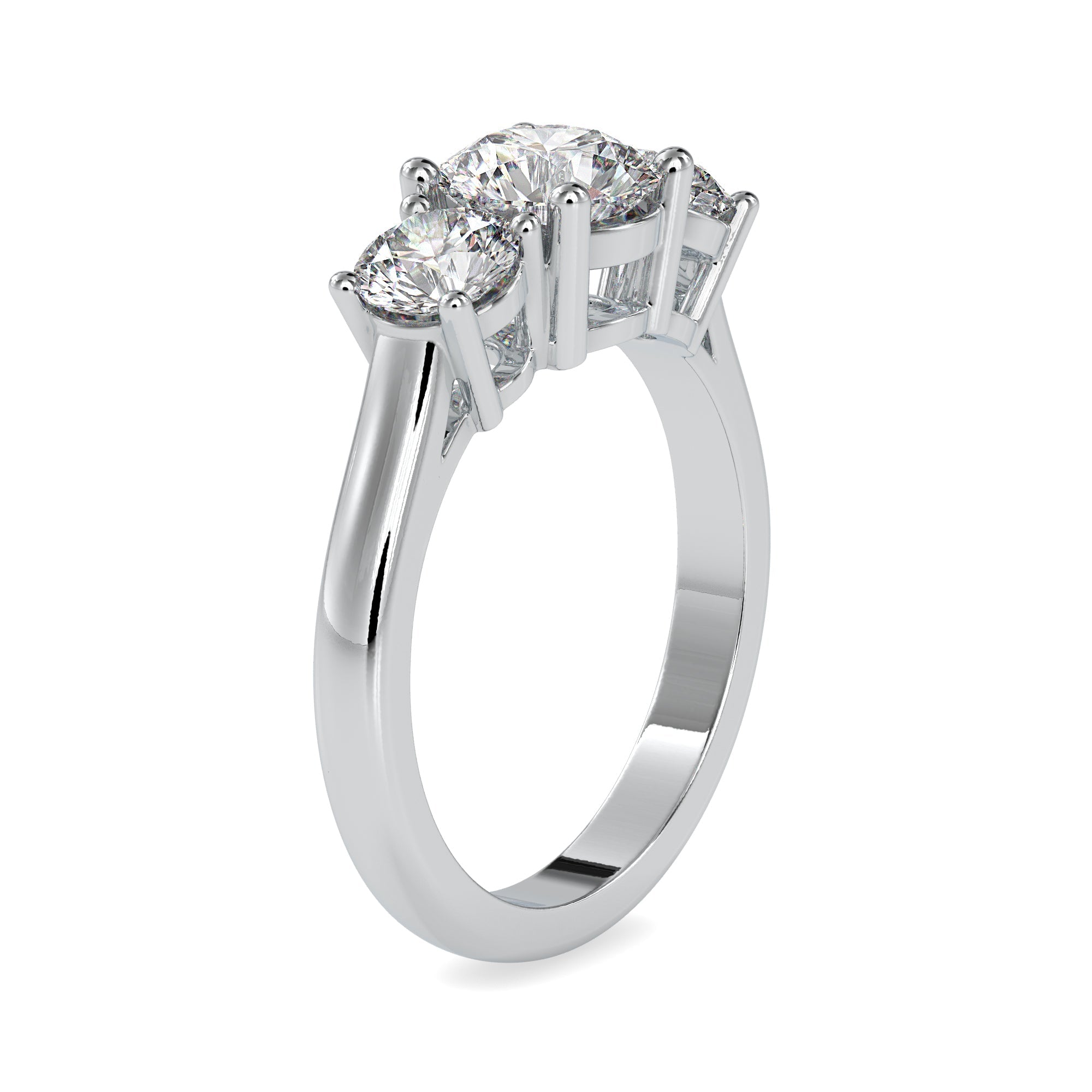 70-Pointer Lab Grown Solitaire Diamond Accent Engagement Platinum Ring JL PT LG G 0058-A