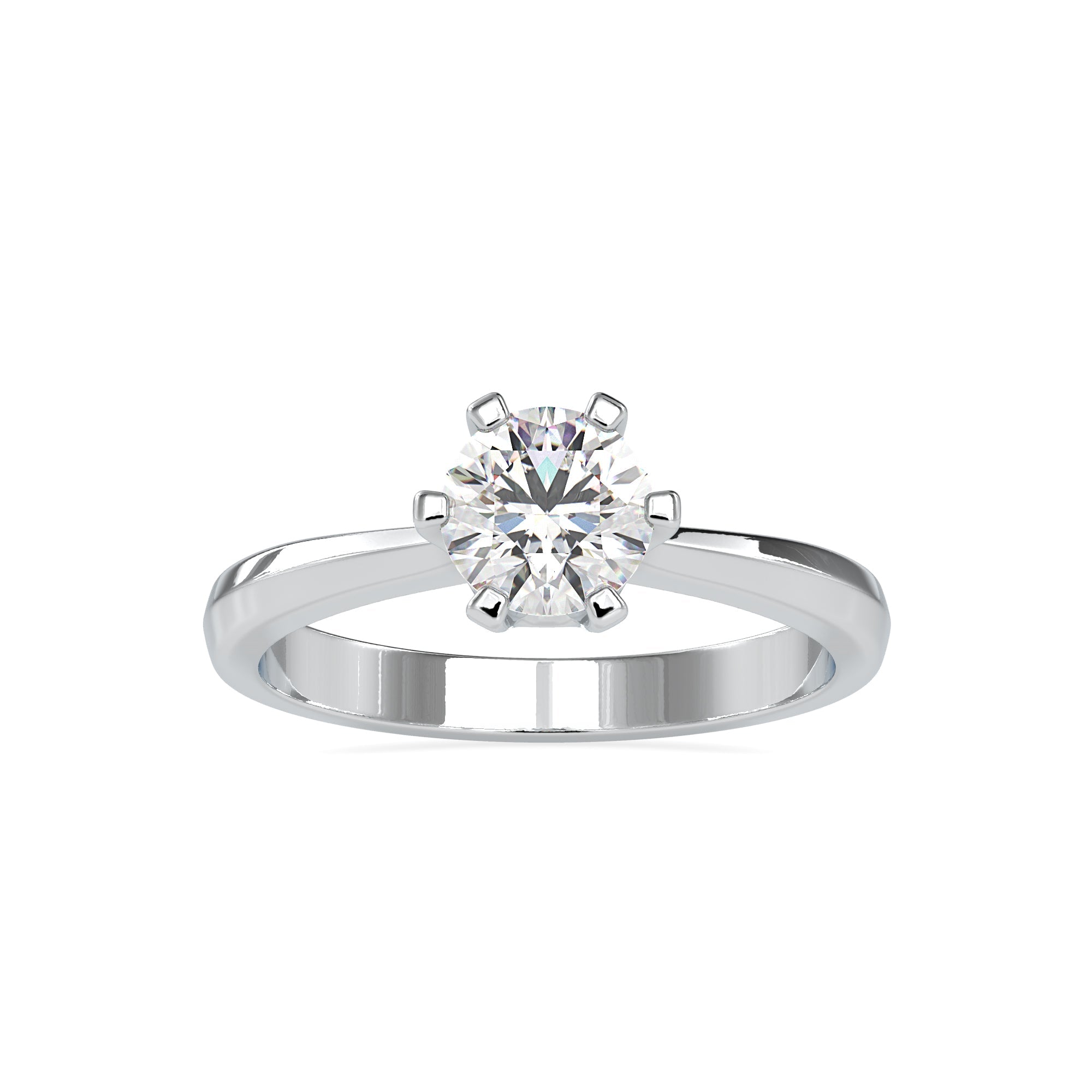 1.50-Carat Lab Grown Solitaire 6 Prong Platinum Engagement Ring JL PT LG G 0064-C