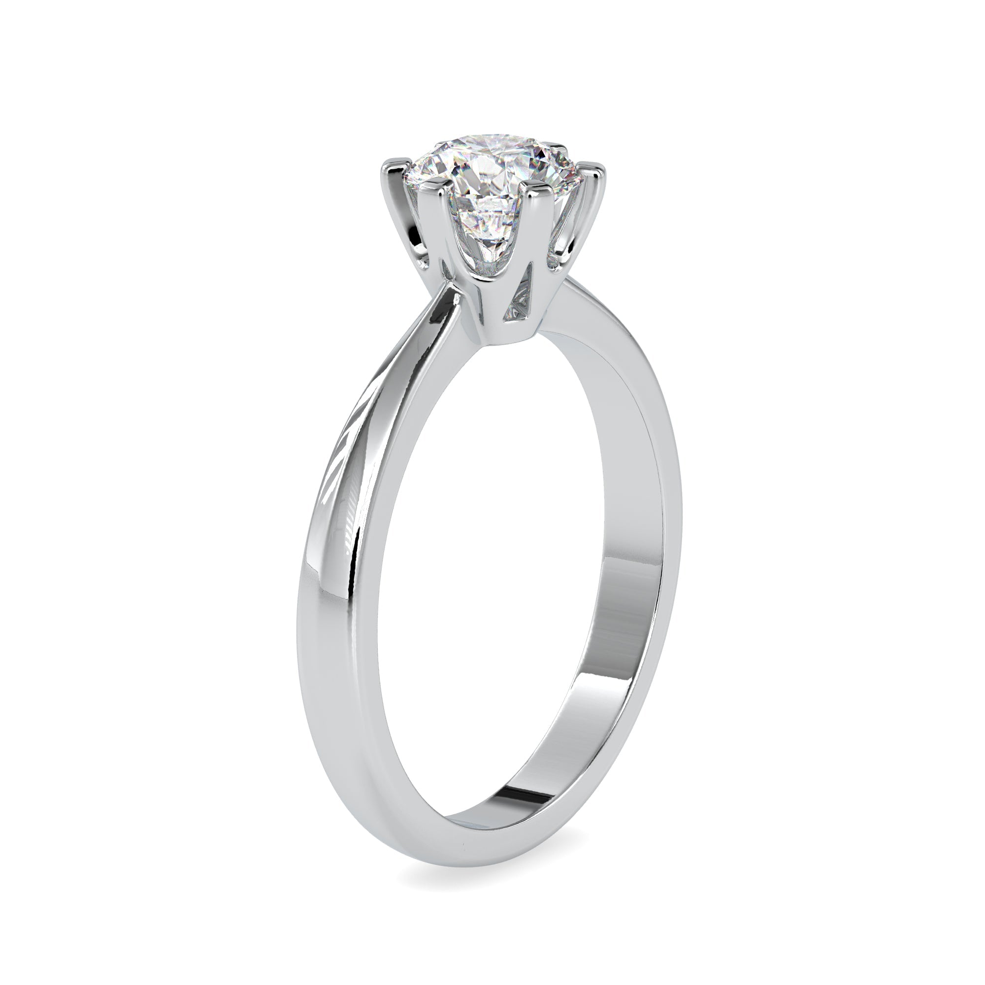 70-Pointer Lab Grown Solitaire 6 Prong Platinum Engagement Ring JL PT LG G 0064-A