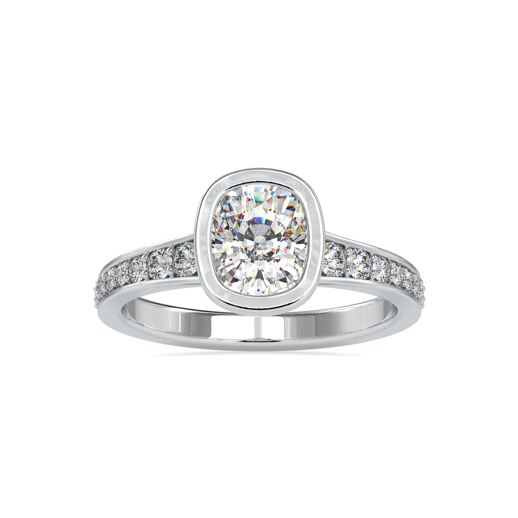 30-Pointer Oval Cut Solitaire Platinum Diamond Shank Ring JL PT 0092   Jewelove.US