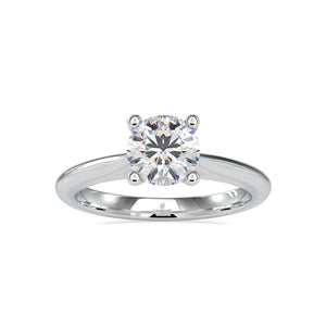 70-Pointer Lab Grown Solitaire Platinum Diamond Engagement Ring JL PT LG G 0095-A