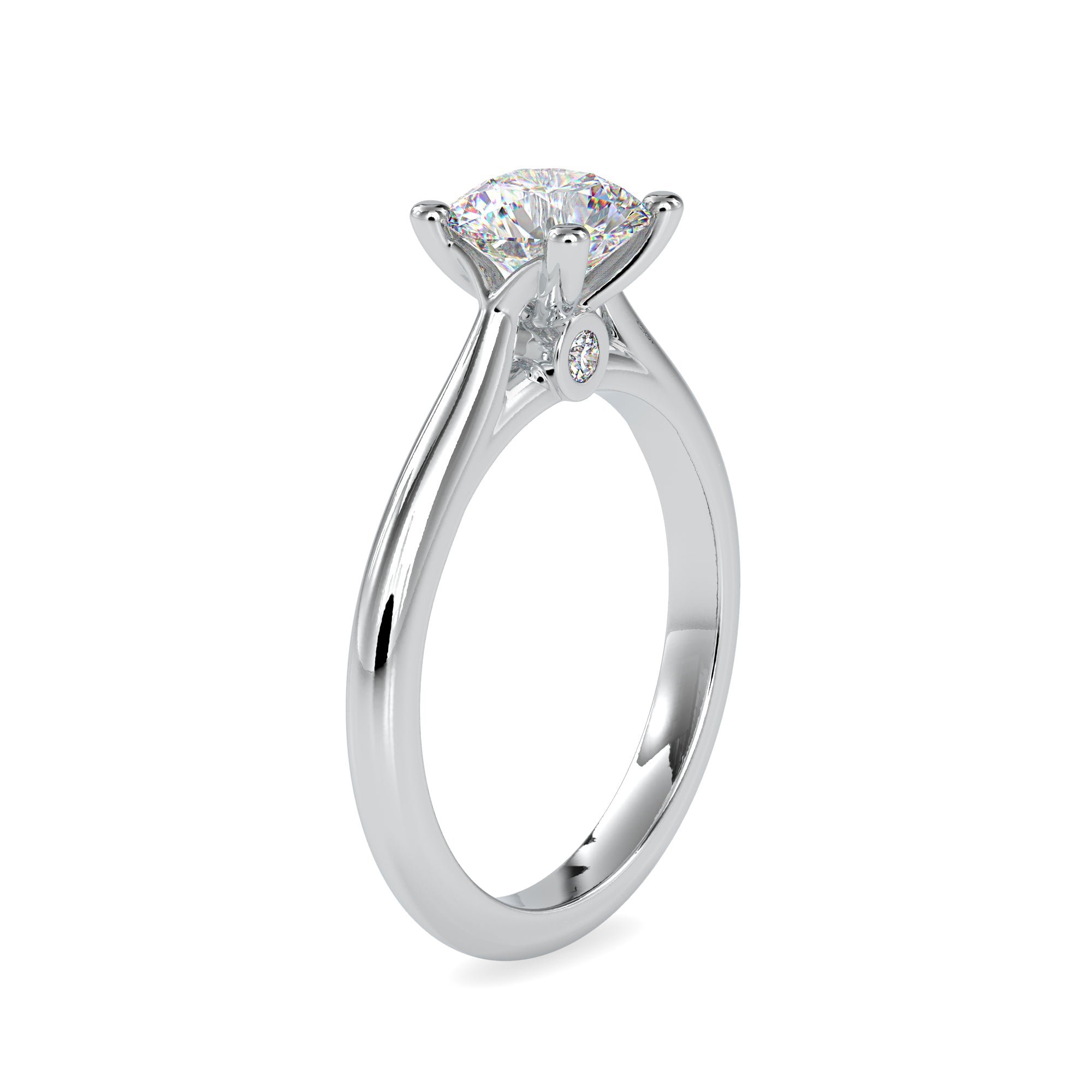 1-Carat Lab Grown Solitaire Platinum Diamond Engagement Ring JL PT LG G 0095-B