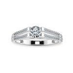 Load image into Gallery viewer, 1-Carat Lab Grown Solitaire Diamond Split Shank Platinum Ring JL PT LG G 1177-B
