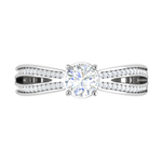 Load image into Gallery viewer, 2-Carat Lab Grown Solitaire Diamond Split Shank Platinum Ring JL PT RP RD LG G 165-D
