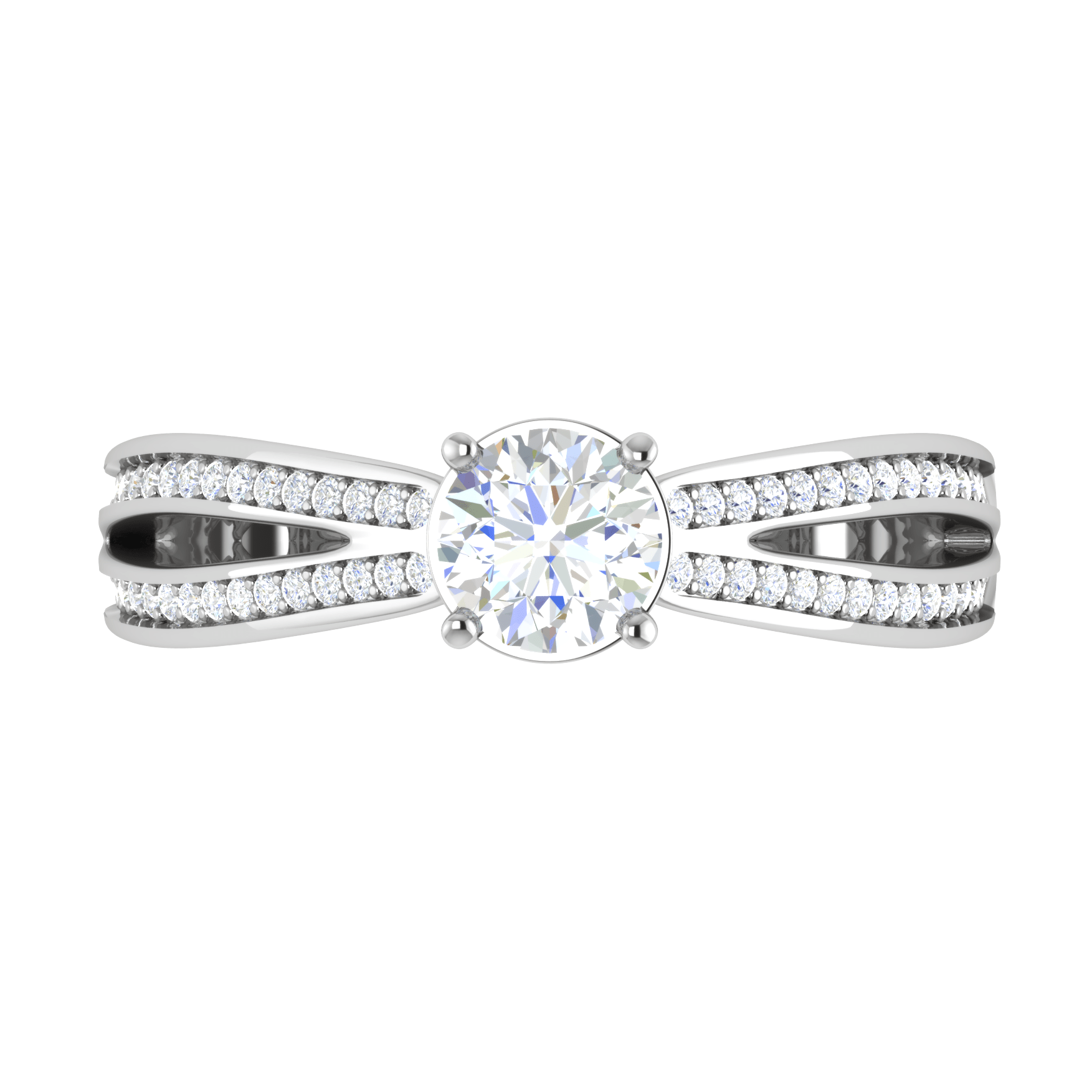 1.50-Carat Lab Grown Solitaire Diamond Split Shank Platinum Ring JL PT RP RD LG G 165-C