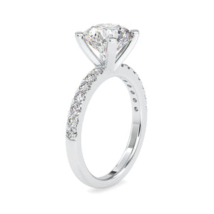 2-Carat Solitaire Platinum Diamond Shank Engagement Ring JL PT LG G 0114-D