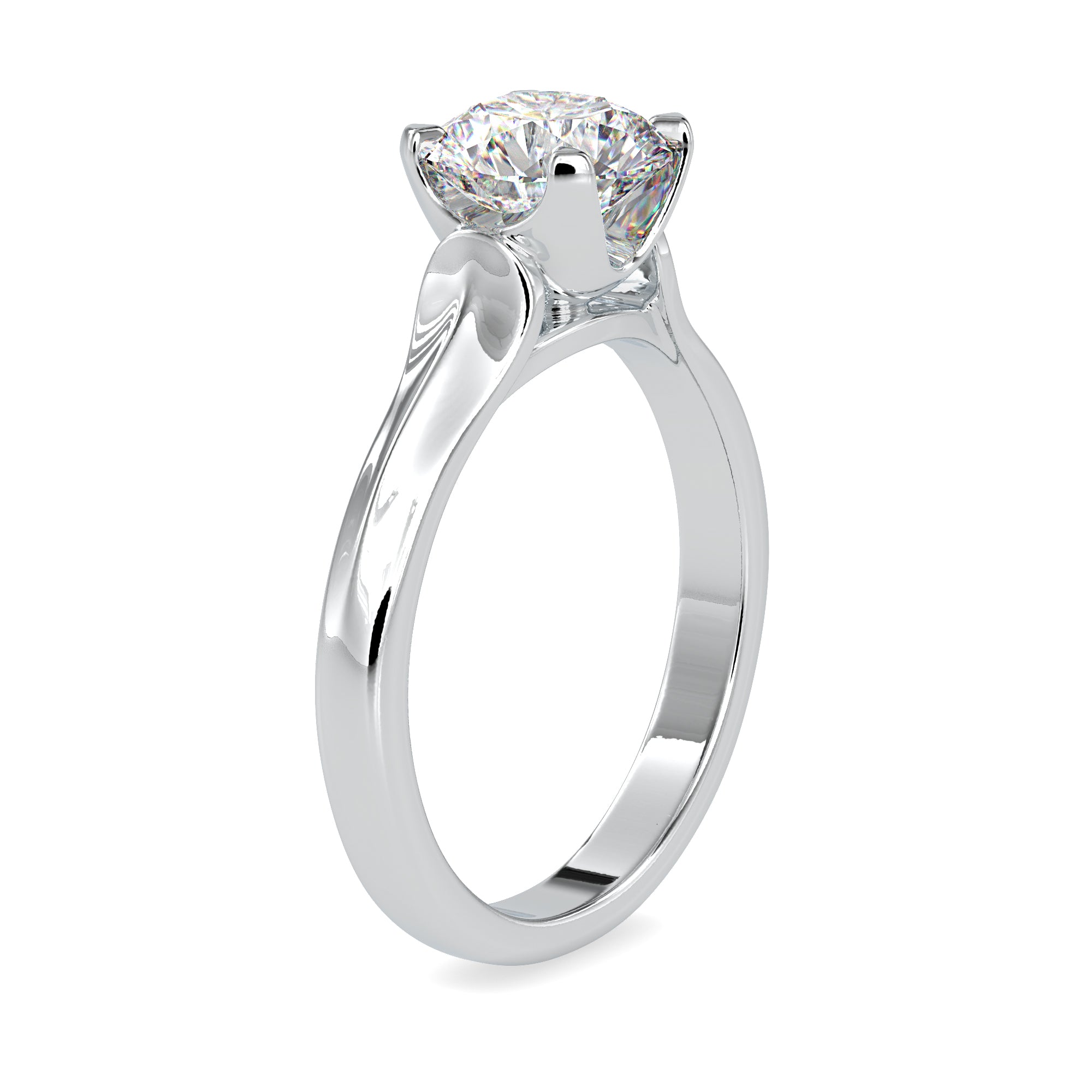 70-Pointer Lab Grown Solitaire Platinum Engagement Ring JL PT LG G 0133-A