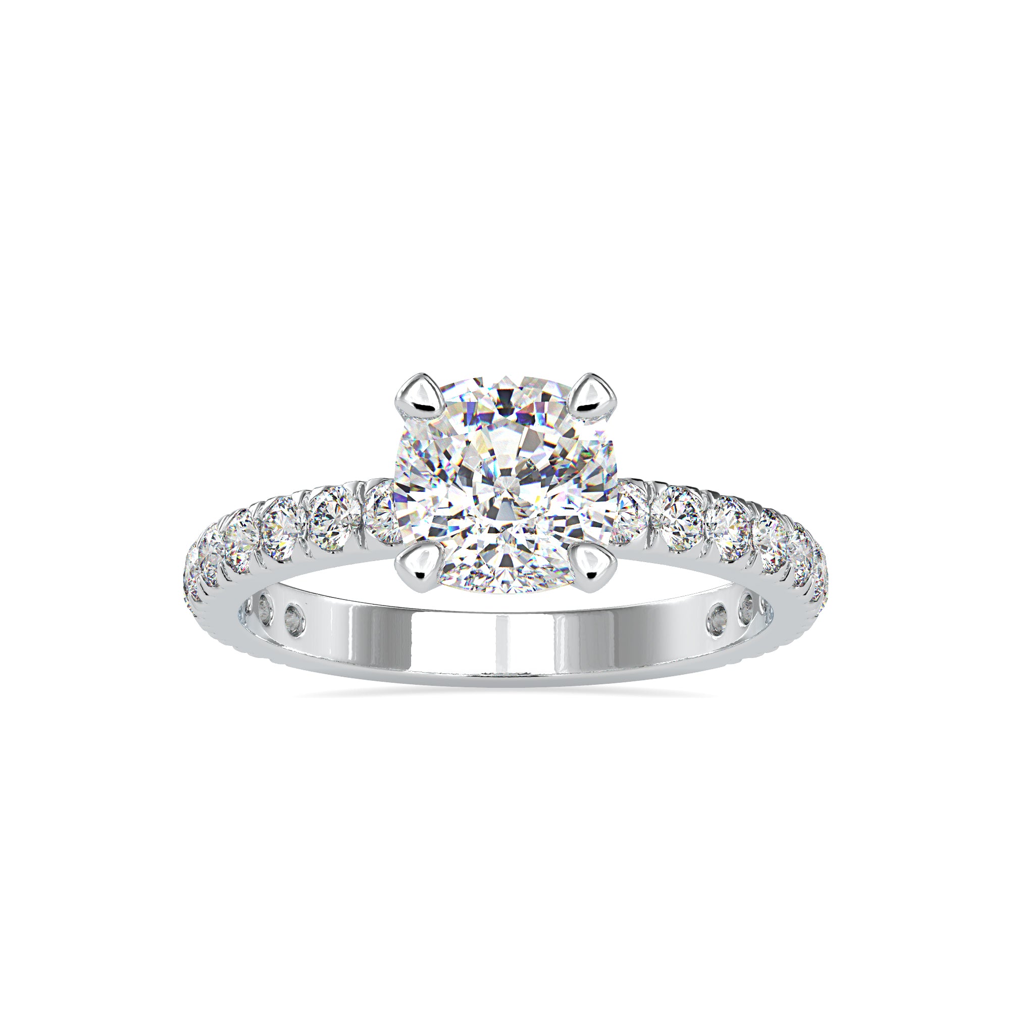 70-Pointer Solitaire Diamond Shank Platinum Ring JL PT 0154-B   Jewelove.US