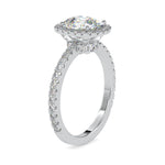 Load image into Gallery viewer, 70-Pointer Solitaire Halo Diamond Shank Platinum Ring JL PT 0162-B   Jewelove.US
