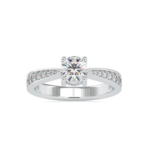 70-Pointer Solitaire Platinum Shank Diamonds Ring JL PT 0168-B   Jewelove.US