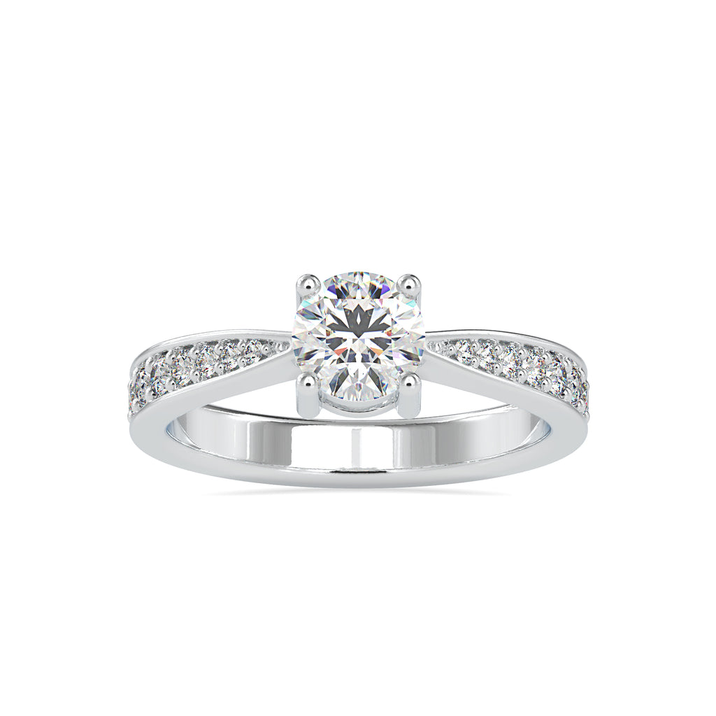 50-Pointer Solitaire Platinum Shank Diamonds Ring JL PT 0168-A   Jewelove.US