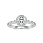 Load image into Gallery viewer, 1.50-Carat Lab Grown Solitaire Single Halo Diamond Shank Platinum Ring JL PT LG G 0170-C
