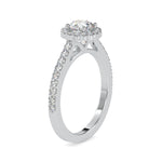 Load image into Gallery viewer, 50-Pointer Lab Grown Solitaire Single Halo Diamond Shank Platinum Ring JL PT LG G 0170
