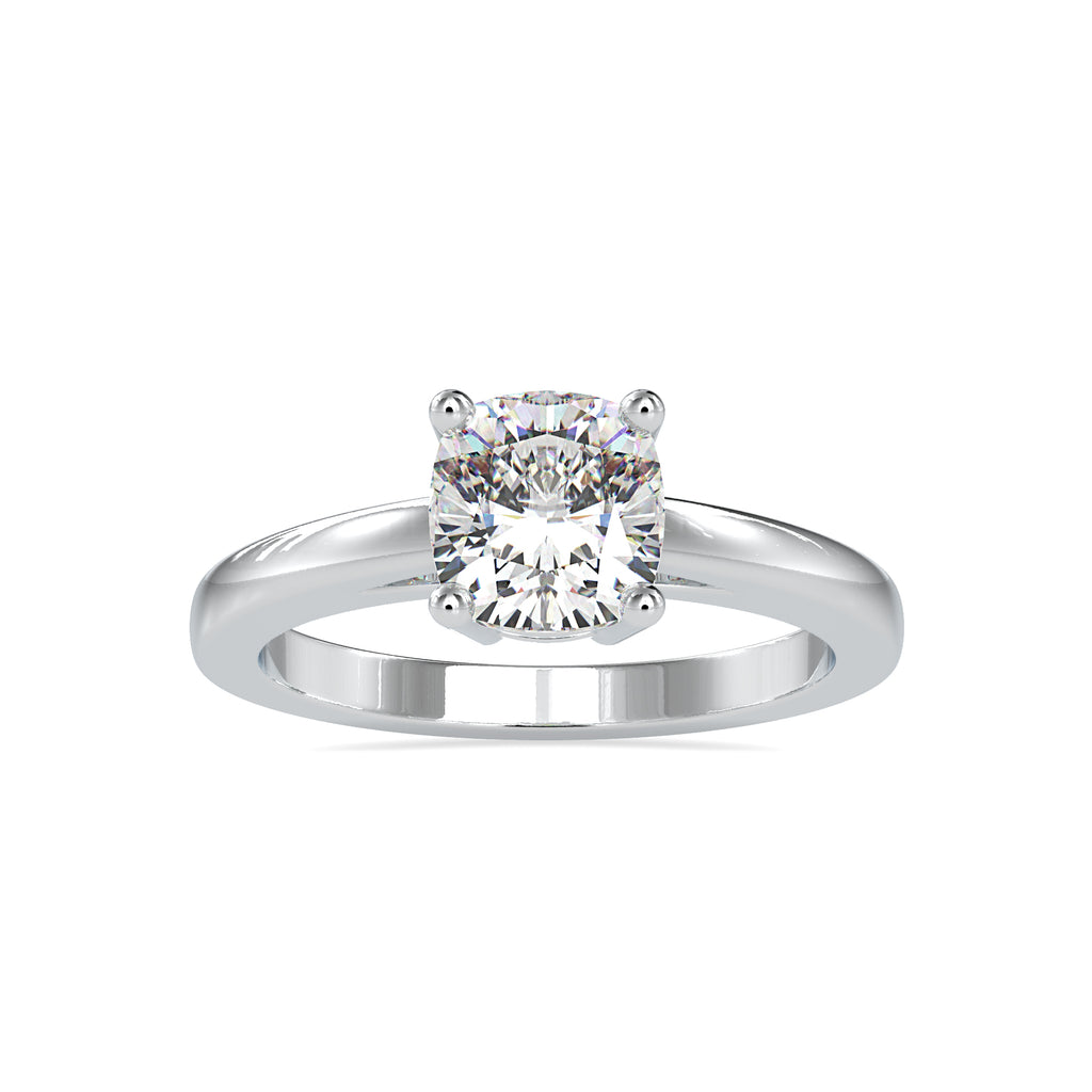 70-Pointer Cushion Cut Solitaire Platinum Ring JL PT 0175-B   Jewelove.US