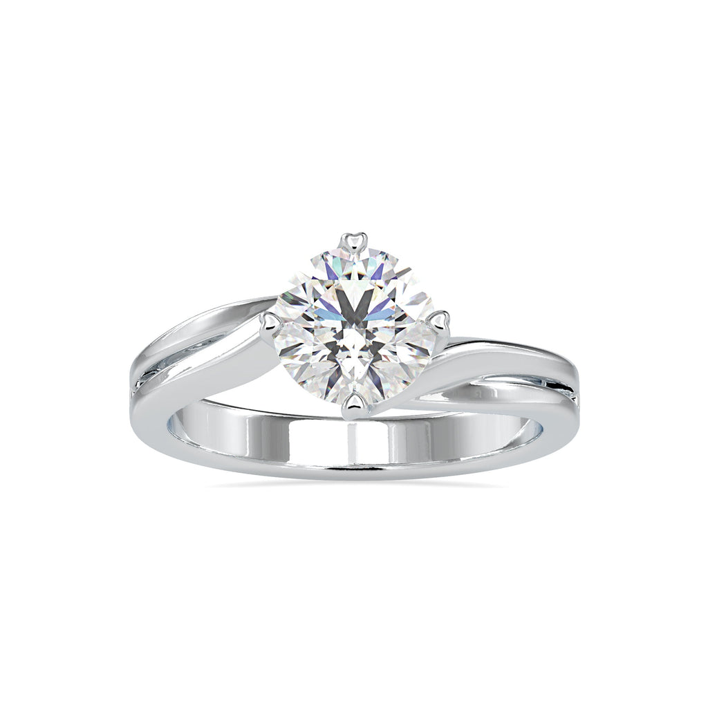 50-Pointer Solitaire Platinum Twisted Shank Ring JL PT 0178-A   Jewelove.US