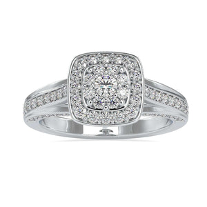 Designer Platinum Halo Ring for Women with JL PT R US-0001