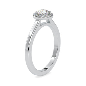 2-Carat Lab Grown Solitaire Single Halo Diamond Platinum Engagement Ring JL PT LG G 0200-D