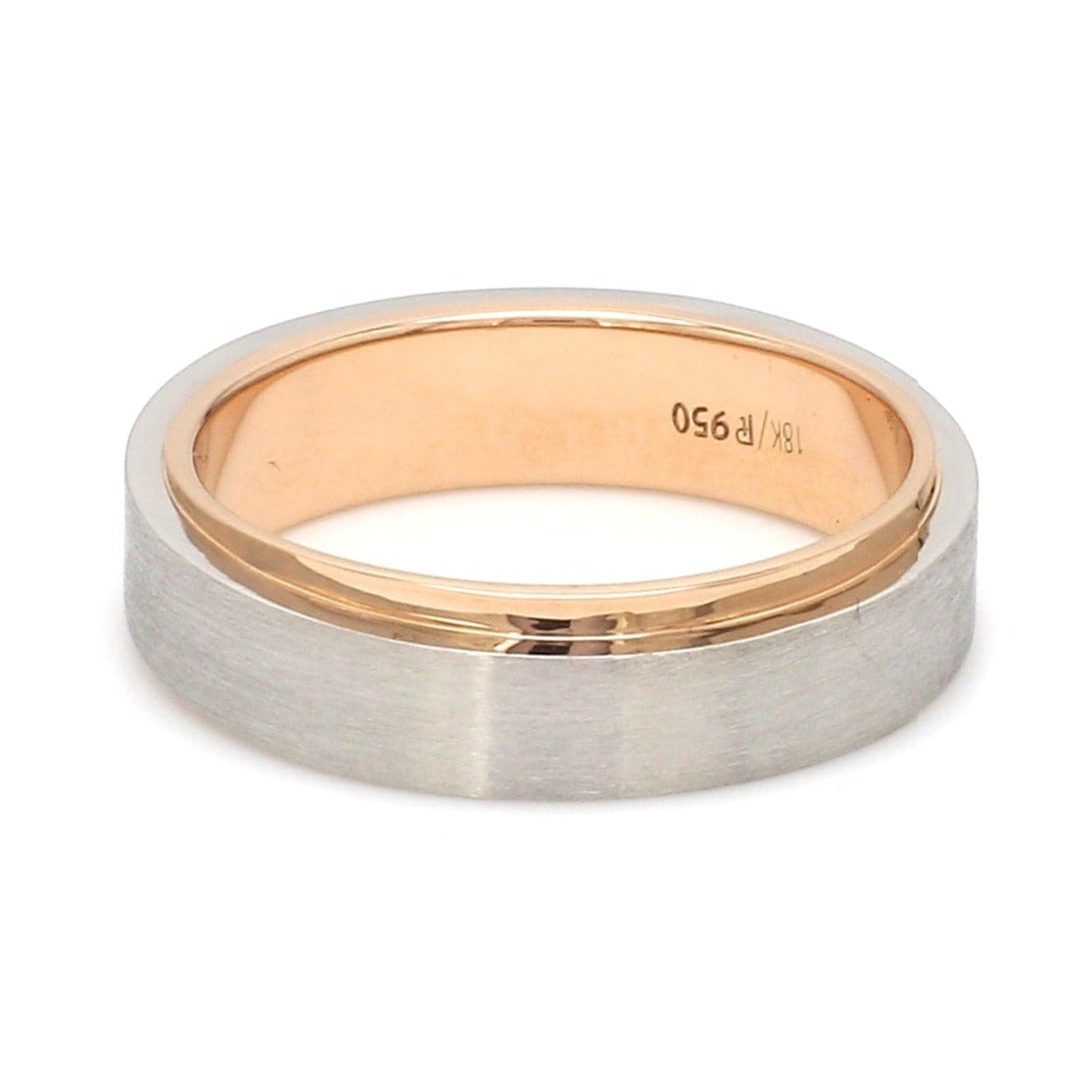 Slanting Platinum & Rose Gold Couple Rings JL PT 635