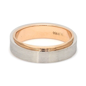 Slanting Platinum & Rose Gold Couple Rings JL PT 635