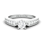 Load image into Gallery viewer, Designer Platinum Solitaire Ring with Diamond Accents JL PT 672
