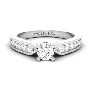 70-Pointer Lab Grown Solitaire Platinum Ring with Diamond Accents JL PT LG G 672-A