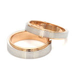 Load image into Gallery viewer, Slanting Platinum &amp; Rose Gold Couple Rings JL PT 635
