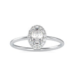 Load image into Gallery viewer, 50-Pointer Oval Cut Solitaire Platinum Halo Diamond Ring JL PT 0626-A   Jewelove.US
