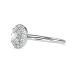 Load image into Gallery viewer, 50-Pointer Oval Cut Solitaire Platinum Halo Diamond Ring JL PT 0626-A   Jewelove.US
