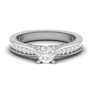 1-Carat Solitaire Diamond Shank Platinum Ring JL PT RP RD 143-C