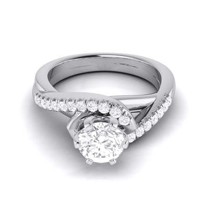 Curvy Platinum 2-Carat Lab Grown Solitaire Engagement Ring for Women JL PT LG G-110-E   Jewelove.US