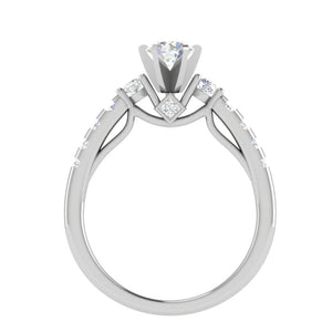 50-Pointer Solitaire Platinum Shank Diamond Engagement Ring JL PT WB5964E-A