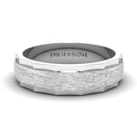 Load image into Gallery viewer, Designer Rough Texture Platinum Band with Cut Edges JL PT 663
