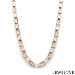 5mm Platinum + 18K Rose Gold Double Side Chain for Men JL PT CH 1322