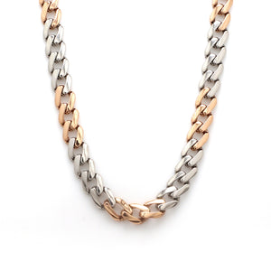 Platinum Rose Gold Chain with Matte & Hi-Polish for Men JL PT CH 1268   Jewelove.US