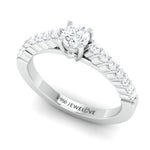 Load image into Gallery viewer, 30-Pointer Platinum Engagement Solitaire Ring with Diamond Accents JL PT 674
