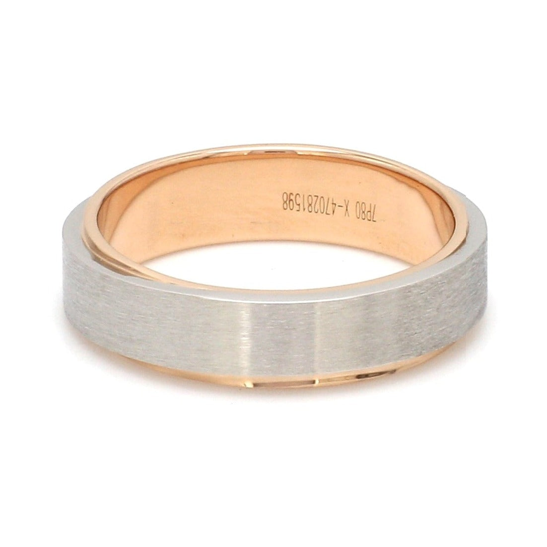 Slanting Platinum & Rose Gold Couple Rings JL PT 635