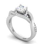 Load image into Gallery viewer, 70-Pointer Solitaire Platinum Diamond Single Twisted Shank Engagement Ring JL PT WB6007E-B
