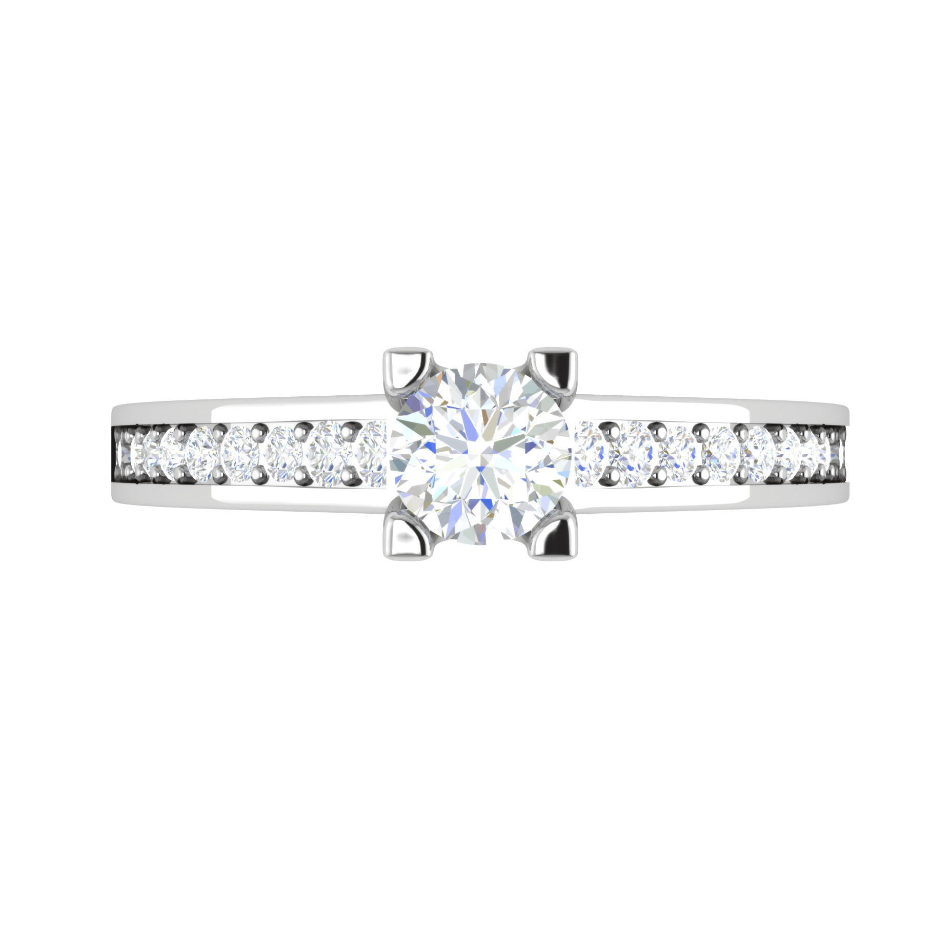 1-Carat Solitaire Diamond Shank Platinum Ring JL PT RP RD 140-C