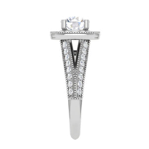 70-Pointer Solitaire Halo Platinum Split Shank Engagement Ring JL PT WB5982E-B