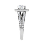 Load image into Gallery viewer, 1-Carat Lab Grown Solitaire Halo Platinum Split Shank Engagement Ring JL PT LG G WB5982E-B
