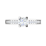 Load image into Gallery viewer, 1-Carat Solitaire Diamond Shank Platinum Ring JL PT RP RD 140-C
