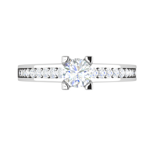 1-Carat Solitaire Diamond Shank Platinum Ring JL PT RP RD 140-C